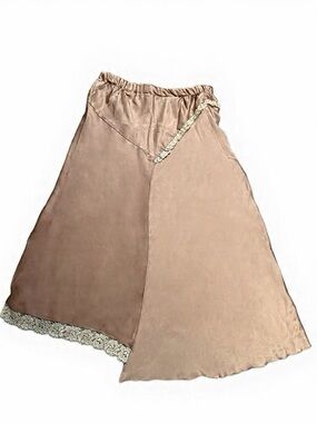 Patrizia Pepe Firenze 100% Silk Asymmetric Lace Hem Skirt